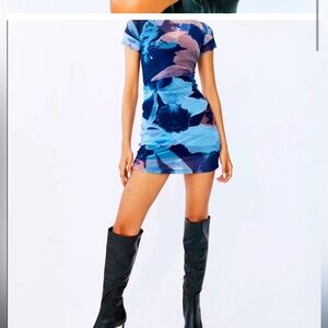 Iconic dress by With Jean Sami Mesh Mini Dress Blue • Small